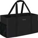 GhvyenntteS Extra Large Utility Tote Bag, Stand Up Utility Tote with Metal Wire Frame & Hard Bottom Board, Reusable Grocery Bags With Handles, Extra Large Beach Bag, Collapsible Car Tote | 22.5"10.5"12"