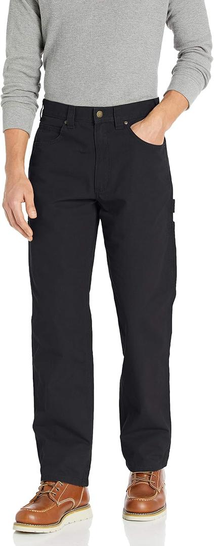 Amazon Essentials Men's Relaxed-Fit Carpenter Utility Pant with Tool Pockets - Discontinued Colors, Black, 42W x 34L