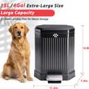 Metal Dog Poop Trash Can Outside with Odor Control Lid, 15L/4Gal Dog Waste Large Bin with Step-On Pedal, Removable Inner Bucket, Bin Bag Holder, 40 Waste Bags, Pet Waste Station for Indoor Outdoor