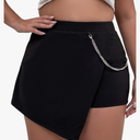 Women's Plus Size Wrap Asymmetrical Hem Chain Strap Skort Skirt Shorts 4 XL