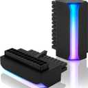 EZDIY-FAB ATX 24-pin 90 Degree Power Connector 5V 3 Pin ARGB Rainbow Female to Male Power Supply/Power Adapter for Computer Motherboard -1 Pack (Black)