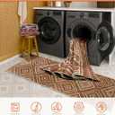 Area Rug 9x12 Rug Machine Washable Non-Slip Low Pile Print Pattern Western Rug for Living Room Bedroom Entryway Tribal Series -Yellowbrown/Cream