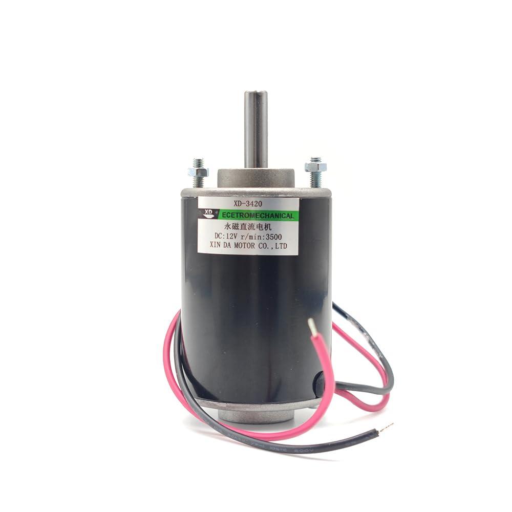 12V DC High Torque Brushed Motor, 30W 3500RPM | permanent magnet motor, CW and CCW rotation, short shaft, DIY generator science projects