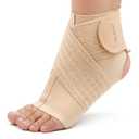 Velpeau Foot & Ankle Support Brace Compression Sleeve with Adjustable Strap, Elastic Wrap for Plantar Fasciitis, Achilles Tendonitis, Sprained, Sports Bandage Sock for Men & Women(Single, Khaki, M)