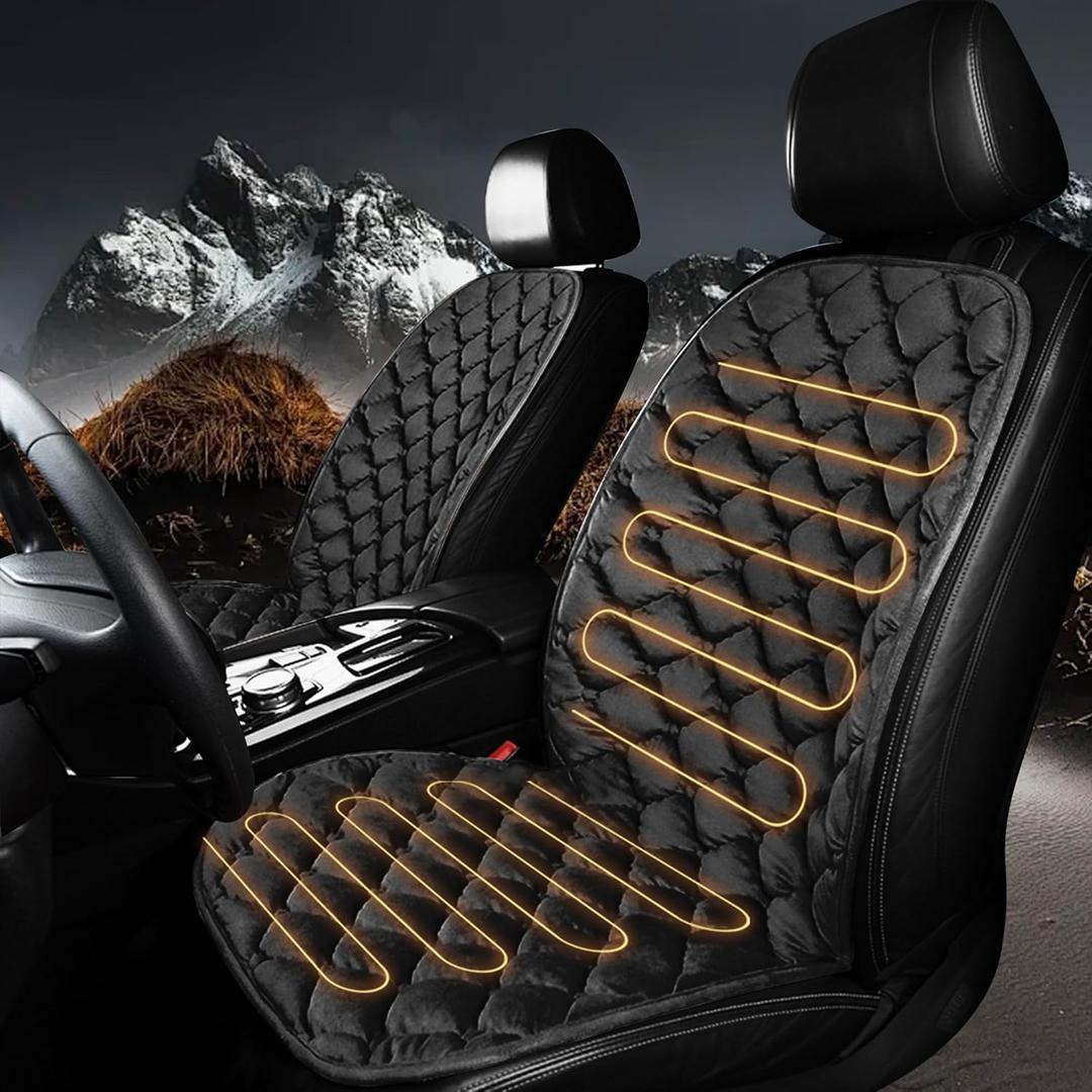 Driver or Passenger Car Seat Cushion Comfortable Seat Cover for Cars Trucks SUV Van Full Back and Seat Cushion-Black