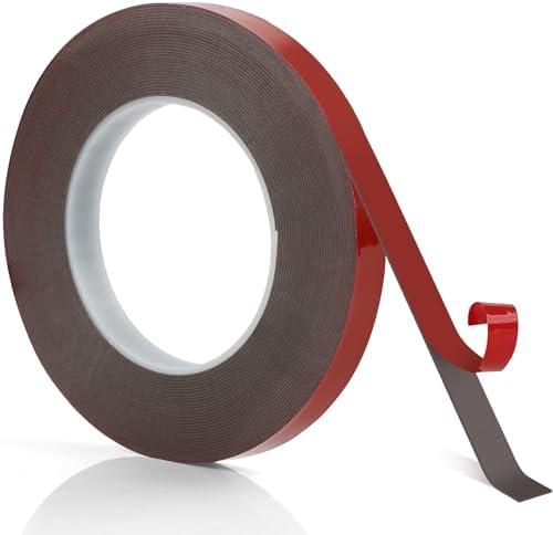 MOWPOG Double Sided Tape Heavy Duty, 0.4 in x 33 FT Strong Adhesive Mounting Foam Tape for LED Strip Light, Car, Automotive Trim, Office, Home Decor (0.4 in x 33 FT)