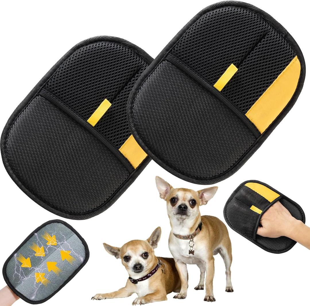 Yostyle Electrostatic Pet Hair Remover Glove - Reusable Electrostatic Pet Hair Removal Gloves for Couch, Carpet, Double Sided Grooming Glove for Cat & Dog Hair, Upgraded Static Removal Tool (2)