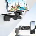 Upgraded Airplane Phone Holder, Plane Travel Essentials, Matte Black | Universal Hands-free Phone Holer with 360 Rotation for Flying, Accessory Travel Must Haves Phone Stand for Desk, Tray Table