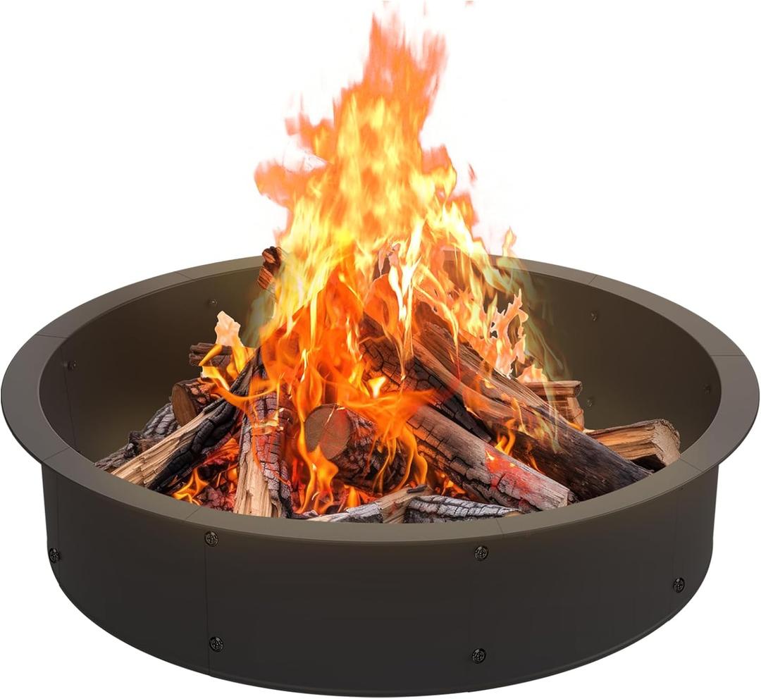 Fire Pit Ring, 39-Inch Outer/36-Inch Inner DIY Fire Pit Insert for Outside Wood Buring, Heavy Duty Matel Steel Campfire Ring for Garden, Yard, Patio, Camping