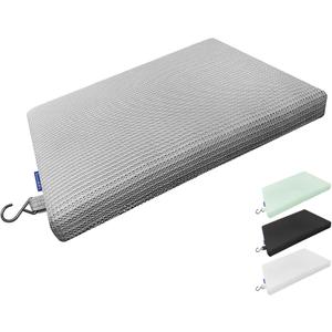 Gooo&Ma Non-Slip Waterproof Shower Seat Cushion Bathtub Pillow Shower Chair Bench Bathtub Cushion - with 3D Mesh & Hook - Bath Pillow，for Elderly，Pregnancy - Washable and Quick Drying(Gray)