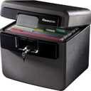 SentrySafe Black Fireproof and Waterproof Safe, File Folder and Document Box with Key Lock, Ex. 14.3 x 15.5 x 13.5 inches, HD4100