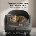 HHOLOVE Self Cleaning Litter Box, Open Top Automatic Litter Box, Safety Sensors Protection, App Control for Multiple Cats, Odor Control Includes 1 roll Liner, Large Waste Bin (Matte Gray)