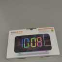 SZELAM Projection Alarm Clock,7.4 in LED Mirror Digital Clocks Projection on Ceiling Wall,with RGB Night Light,USB C Charging Port,Auto Dimming,Modern Desk Clock for Bedroom Decor - Rose Gold