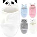 Swaddles for Newborns,Personalized Baby Sleep Sack,Infant Cute Plush Receiving Blanket 0-6 Months for Girl Boy (White Panda)