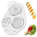 Nbippiooiwip 3-In-1egg Slicer For Hard Boiled Eggs, Stainless Heavy Duty Steel Egg Slicer Kitchen Gadget, Fit Strawberry, Apple, Banana, Cherry, Tomato, White