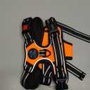 PHOEPET No Pull Dog Harness Medium Reflective Front Clip Vest with Handle,Adjustable 2 Metal Rings 3 Buckles,[Easy to Put on & Take Off](M, Orange)