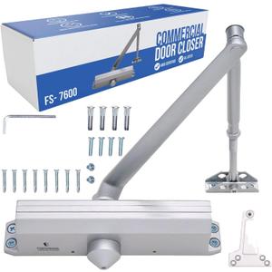 FORTSTRONG Commercial Door Closer Heavy Duty (Silver) - Automatic Door Closer - UL Listed Grade 1 ADA Hydraulic Door Closers Commercial Certified - FS-7600