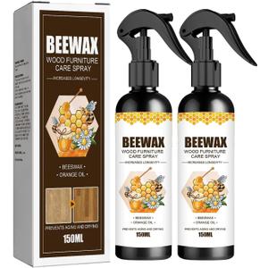MOODTALK Beeswax Spray Furniture Polish, Wood Cleaner, Wood Floor Polish - For Living Room, Kitchen and Wooden Furniture Floors (Pack of 2) (150 ml)
