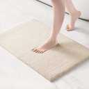 Madison Park Marshmallow Bathroom Rug Non Slip, Luxrurious Plush Bath Mat, Absorbent, Quick Dry, Spa Design Bath Room Dcor, 20x30, Natural