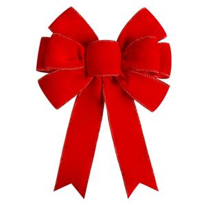 Red Christmas Bows Large Velvet Bow for Wreaths, Tree, Outside Decorating, Outdoor (12 * 14 inch)