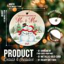 3 x ZAGKOO First Christmas Married Ornament 2025 - Mr and Mrs Gifts, Wedding Gifts for Couples, Wedding Gift for Newly Wed, Just Married, Bride, Bridal Gift Ideas - 1st Snowman Ornament Decoration