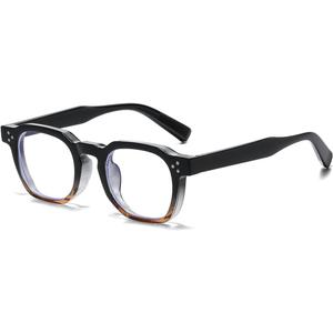 Gleyemor Blue Light Glasses for Men Women, Vintage Mens Glasses Frame Womens Computer Glasses (Black&Champagne)