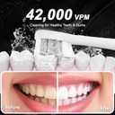 Diamond Style - Electric Toothbrush, 10 Brush Heads & Travel Case, 42,000 VPM Electric Motor & Wireless Charging, 15 Modes with Smart Timer, Ultra Whitening Toothbrush for Adults and Kids