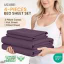 4 Piece Sheet Set - Comfy Breathable & Cooling Bed Sheets Set, Soft and Wrinkle Free, Deep Pockets, Easy & Secure Fit, Hotel Luxury Bedding for Women, Men - Oeko-Tex - (Purple,Queen)