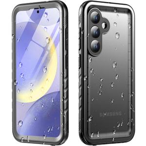 Cozycase for Samsung Galaxy S24 Waterproof Case - 360 Heavy Duty Full Body Protection/Shockproof/Dustproof/Double/Front and Back/IP68/S 24 Protective Case with Screen/Camera Protector Slim Black
