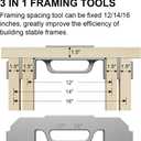 Kolvoii 3 in 1 Framing Tools, 12", 14" & 16" On-Center Stud Layout Tool, 100% Cast Aluminum Framing Jig, Stud Framing Tool for Walls, Roofs, Floors or Ladders