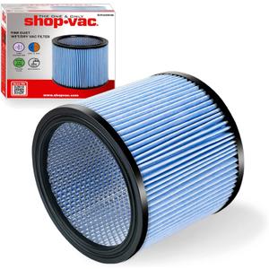 Shop-Vac High Performance 90304/90344 Cartridge Filter, Fits most 5-16 Gallon Shop-Vac Wet/Dry Vacuums, High Efficiency Filtration Paper, Washable and Reusable, 1 Pack