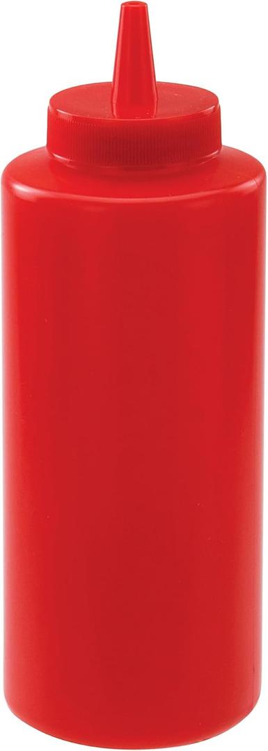 Winco Squeeze Bottles, 12-Ounce, Red, Medium, 6-Piece