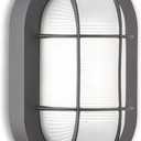 WISBEAM LED Bulkhead Light, Outdoor LED Wall Light for House, Dimmable, 6W Replace 60W, 450 Lumen 3000K Daylight White 80CRI, Waterproof, ETL Rated (1 Pack, Black)