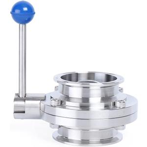 3" Butterfly Valve, Sanitary Stainless Steel Tri Clamp Butterfly Valve with Pull Handle