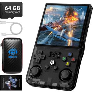 R36MAX Retro Handheld Game Console, 4.0 Inch 720x720 IPS Screen, Built-in 18,000+ Classic Game, Portable Hand Held Open Source Linux System, 4000mAh Battery Retro Gaming Console(Black 64GB)
