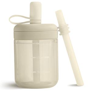 Moonkie Baby Straw cup | Silicone Toddler Sippy Cup Training Cup with Straw Lid | BPA-Free Drop-Proof Baby Cup | Led Weaning | 6 Months+, 5 oz, 1pack (J-Ivory)