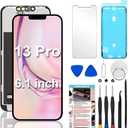 for iPhone 13 Pro Screen Replacement 6.1 inch, 3D Touch LCD Display Digitizer Assembly with Repair Tools Compatible with Model A2483, A2636, A2638, A2639, A2640