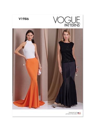 Vogue Misses' Long Slim Fit Skirts Sewing Pattern Packet, Sizes 18-20-22-24-26, Multicolor