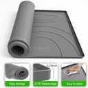 Washing Machine Drain Pan Silicone mat 30x33 Inch Non-Slip Waterproof Washer Drip Tray, Anti-Vibration Soft Mat for Under Dryer or Washer, Floor Leak Protector for Laundry Room (Gray, 53.5"*26.8")