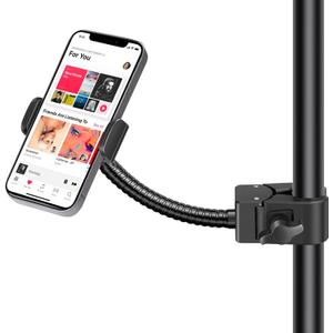 InnoGear Mic Stand Phone Holder, Flexible Gooseneck Mount Clamp for Microphone Boom Arm Tube Pipes Music Accessories for iPhone 16 15 14 13 12 MAX Pro Samsung Galaxy All Smartphones