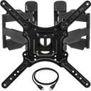 InstallerParts Corner TV Wall Mount for Most 23-55 Inch LED LCD OLED Plasma Flat Screen TVs with Full Motion Swivel and Tilt Articulating Dual Arm - VESA 400x400, Holds 132lbs, HDMI Cable