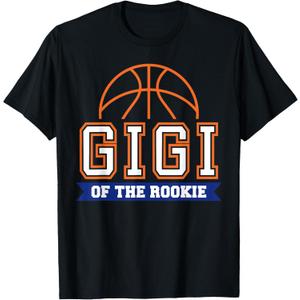 Gigi of Rookie 1st Birthday Basketball Theme Matching Party T-Shirt (Black) XXL