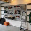 Slatwall Panel 4x8FT, Garage Slat Wall Storage Systems Durable and Sturdy, Easy-to-Install Interlocking PVC Slat Wall Organizer Panels Flexible and Convenient, Maximize Vertical Space