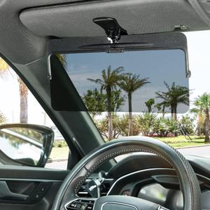JOYTUTUS Sun Visor Extender for Car, Universal Anti-Glare Polarized Sun Visor Easy to Install, UV400 Visor Extension Protect from Glare/UV Ray/Stray Light, Safe Driving for Car