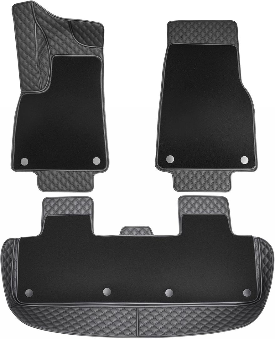 Topfit Floor Mats for Tesla New Model Y Juniper PU Leather Floor Mats for Tesla Model Y Accessories 2025-2026