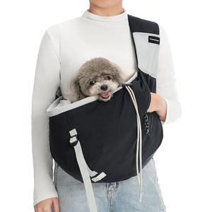 Small Dog Cat Sling Carrier - Soft Lightweight Fabric with Pockets for Shopping Convenience, Safety Harness Clips, Airline Check-in Approved,Comfortable Pet Carrier for Small Dogs Cats (Up to 19 lbs)