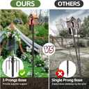 Bird Feeder Pole,60" Outdoor Bird House Pole Kit Stand with 5-Pronged Base, Adjustable Height & Universal Mount for Easy Setup, 2 Installation Methods, Matte Black Finish (Without Feeder)