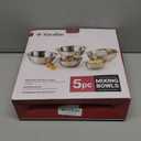 Stainless Steel Mixing Bowl Set, Nesting Bowls for Kitchen Baking, Cooking, Prepping, Kitchen Food Storage Organizers, No Lids (5 Pack)