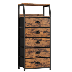 Grain Wood Furniture Mid Century 6-Drawer Dresser, Brushed Walnut