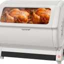 NutriChef Horizontal Rotating Shawarma Oven | Rotisserie, Shawarma & Kebab Machine | Includes Large 22.4 Quart Capacity, 3-Hour Timer & 6 Kebab Skewers | Ideal for Chicken,Turkey & Lamb | White, 22.4 QT